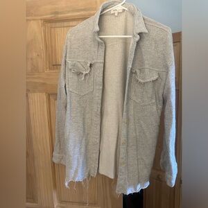 Distressed button down shirt